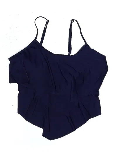 Pre-owned Unbranded Swimsuit Top Blue Solid Pattern Swimwear