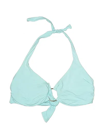 Pre-owned Unbranded Swimsuit Top Blue Solid Pattern Swimwear