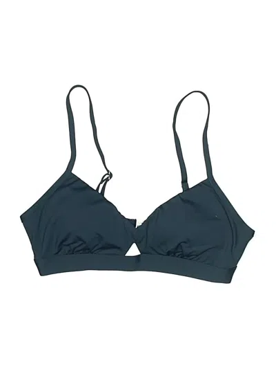 Pre-owned Unbranded Swimsuit Top Blue Solid Pattern Swimwear