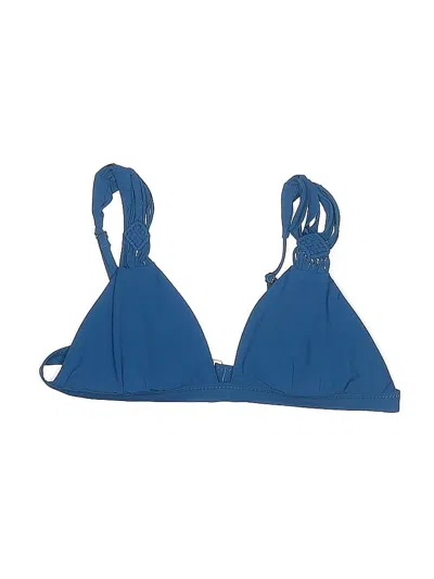 Pre-owned Unbranded Swimsuit Top Blue Solid Pattern Swimwear