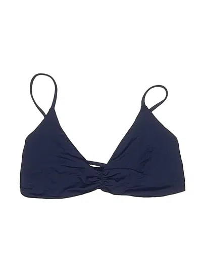 Pre-owned Unbranded Swimsuit Top Blue Solid Pattern Swimwear