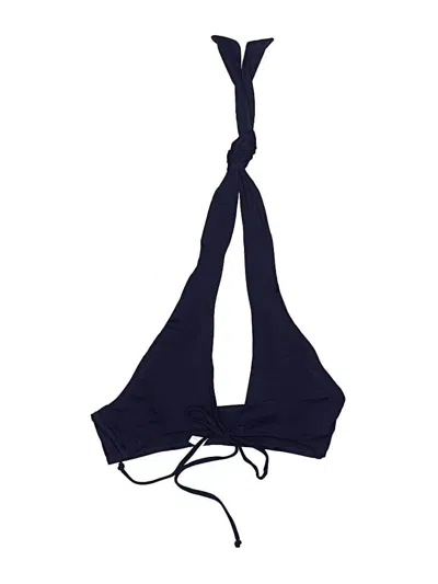 Pre-owned Unbranded Swimsuit Top Blue Solid Pattern Swimwear