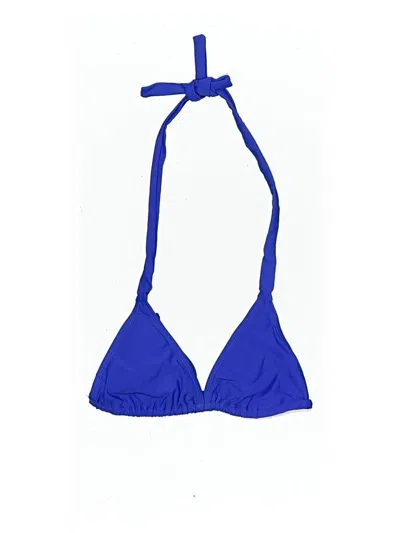 Pre-owned Unbranded Swimsuit Top Blue Solid Pattern Swimwear