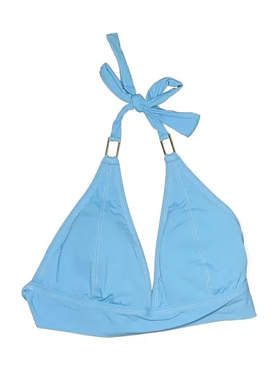 Pre-owned Unbranded Swimsuit Top Blue Solid Pattern Swimwear