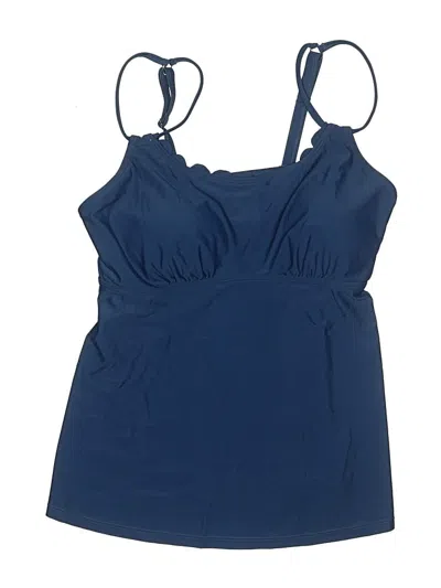 Pre-owned Unbranded Swimsuit Top Blue Solid Pattern Swimwear