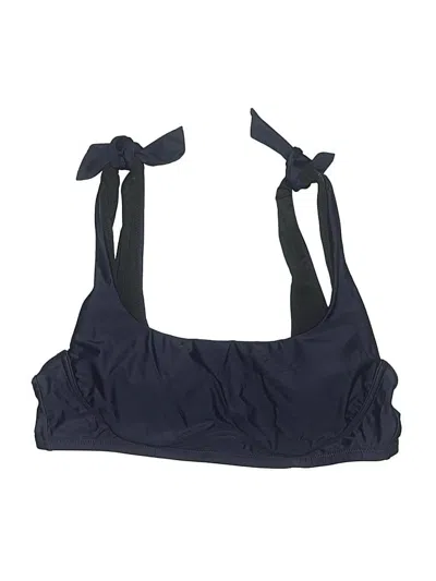 Pre-owned Unbranded Swimsuit Top Blue Solid Pattern Swimwear