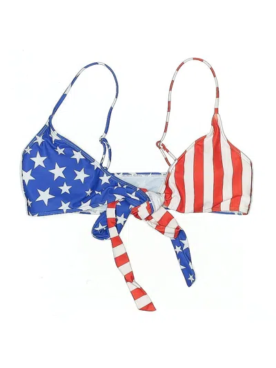 Pre-owned Unbranded Swimsuit Top Blue Stars Pattern Swimwear