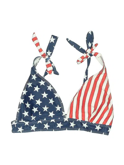 Pre-owned Unbranded Swimsuit Top Blue Stars Pattern Swimwear