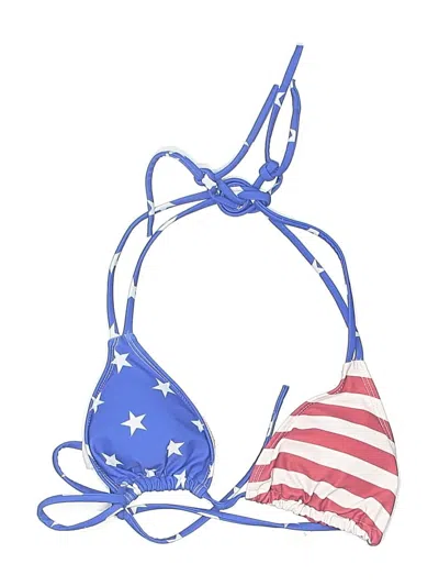 Pre-owned Unbranded Swimsuit Top Blue Stars Pattern Swimwear