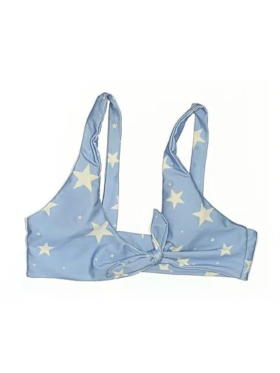 Pre-owned Unbranded Swimsuit Top Blue Stars Pattern Swimwear