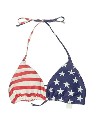 Pre-owned Unbranded Swimsuit Top Blue Stars Pattern Swimwear