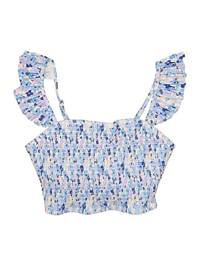 Pre-owned Unbranded Swimsuit Top Blue Strapless Neckline Swimwear