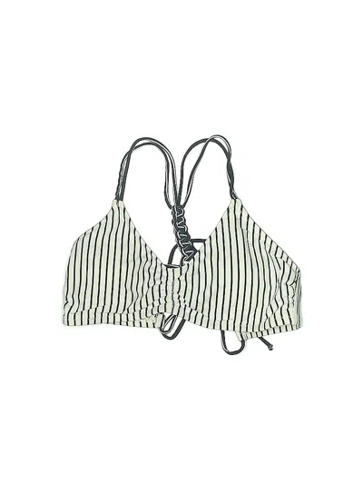 Pre-owned Unbranded Swimsuit Top Blue Stripes Pattern Swimwear