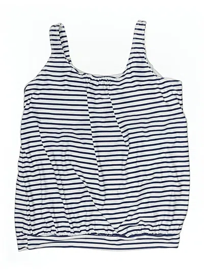 Pre-owned Unbranded Swimsuit Top Blue Stripes Pattern Swimwear