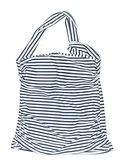 Pre-owned Unbranded Swimsuit Top Blue Stripes Pattern Swimwear