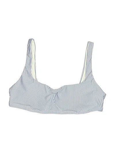 Pre-owned Unbranded Swimsuit Top Blue Stripes Pattern Swimwear