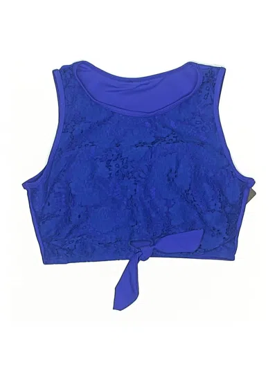 Unbranded Swimsuit Top Blue Swimwear In Animal Print
