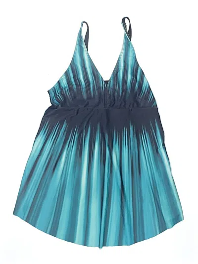 Pre-owned Unbranded Swimsuit Top Blue Tie-dye Pattern Swimwear