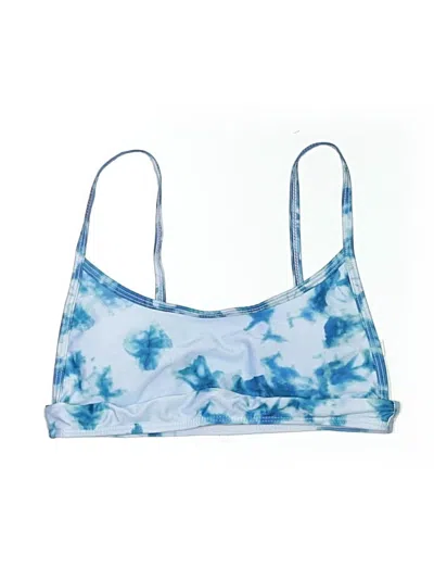 Pre-owned Unbranded Swimsuit Top Blue Tie-dye Pattern Swimwear