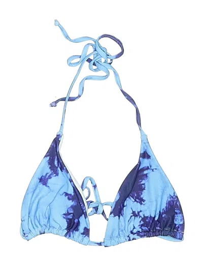 Pre-owned Unbranded Swimsuit Top Blue Tie-dye Pattern Swimwear