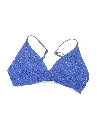 Pre-owned Unbranded Swimsuit Top Blue Tweed Pattern Swimwear