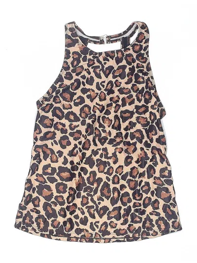 Pre-owned Unbranded Swimsuit Top Brown Animal Print Pattern Swimwear