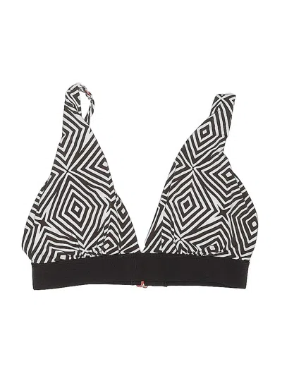 Pre-owned Unbranded Swimsuit Top Brown Print Pattern Halter Neckline Swimwear