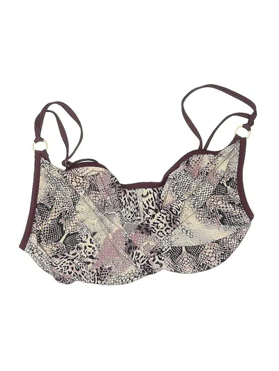 Pre-owned Unbranded Swimsuit Top Burgundy Animal Print Pattern Swimwear