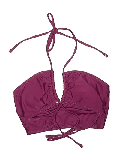 Pre-owned Unbranded Swimsuit Top Burgundy Solid Pattern Swimwear