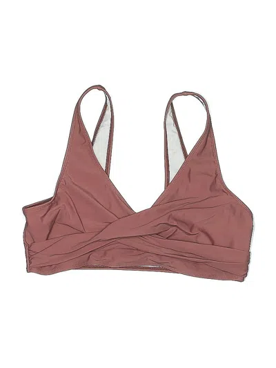 Pre-owned Unbranded Swimsuit Top Burgundy Swimwear