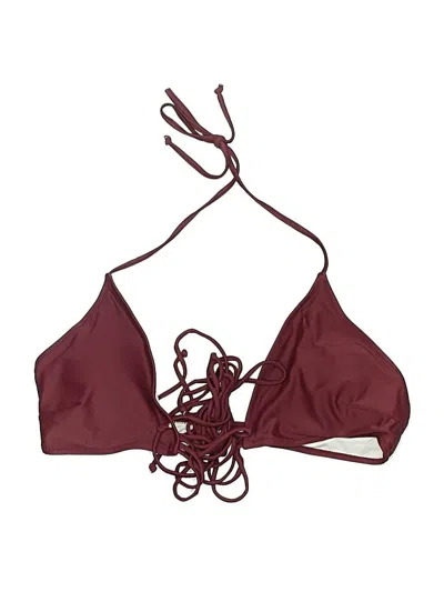 Pre-owned Unbranded Swimsuit Top Burgundy Swimwear