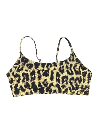 Pre-owned Unbranded Swimsuit Top Gold Animal Print Pattern Swimwear