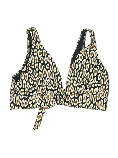 Pre-owned Unbranded Swimsuit Top Gold Animal Print Pattern Swimwear