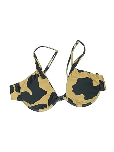 Pre-owned Unbranded Swimsuit Top Gold Camo Pattern Swimwear