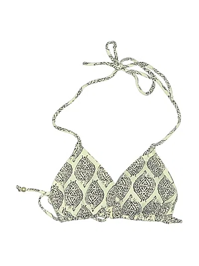 Pre-owned Unbranded Swimsuit Top Gold Print Pattern Swimwear