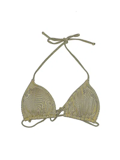 Pre-owned Unbranded Swimsuit Top Gold Tweed Pattern Swimwear