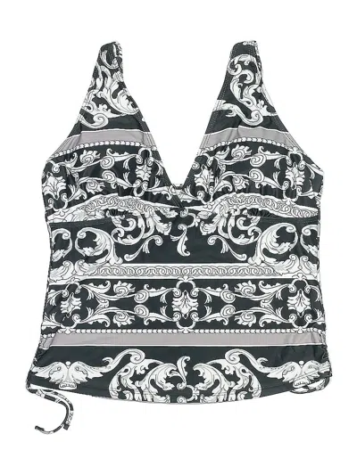 Pre-owned Unbranded Swimsuit Top Gray Paisley Pattern Swimwear