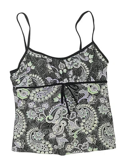 Pre-owned Unbranded Swimsuit Top Gray Paisley Pattern Swimwear