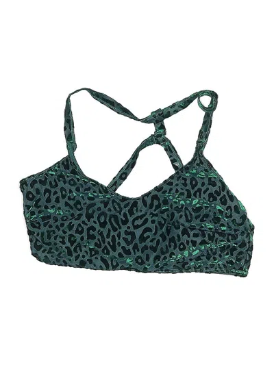 Pre-owned Unbranded Swimsuit Top Green Animal Print Pattern Swimwear