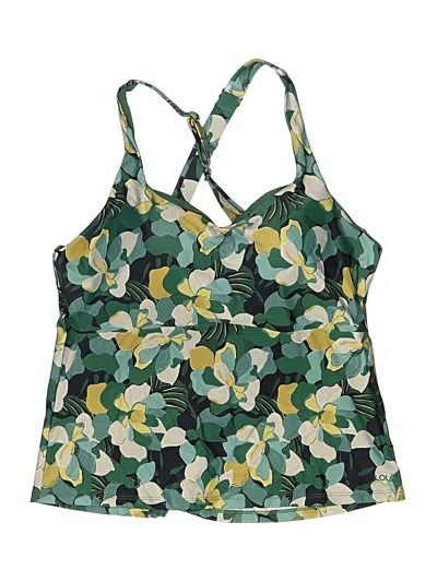 Pre-owned Unbranded Swimsuit Top Green Camo Pattern Swimwear