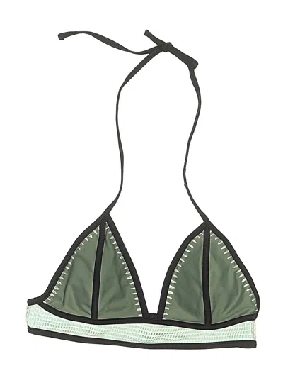 Pre-owned Unbranded Swimsuit Top Green Graphic Pattern Swimwear