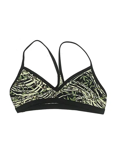 Pre-owned Unbranded Swimsuit Top Green Graphic Pattern Swimwear