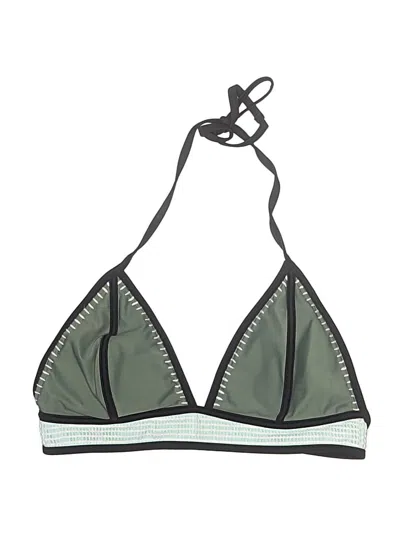 Pre-owned Unbranded Swimsuit Top Green Graphic Pattern Swimwear