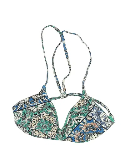 Pre-owned Unbranded Swimsuit Top Green Paisley Pattern Swimwear