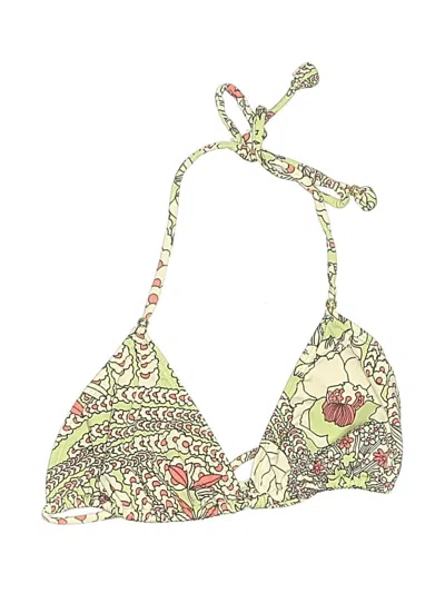 Pre-owned Unbranded Swimsuit Top Green Paisley Pattern Swimwear