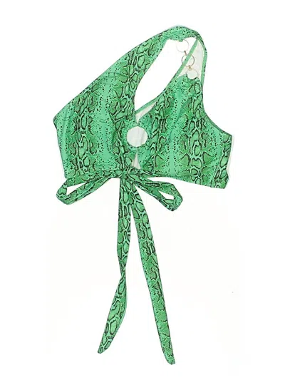 Pre-owned Unbranded Swimsuit Top Green Paisley Pattern Swimwear