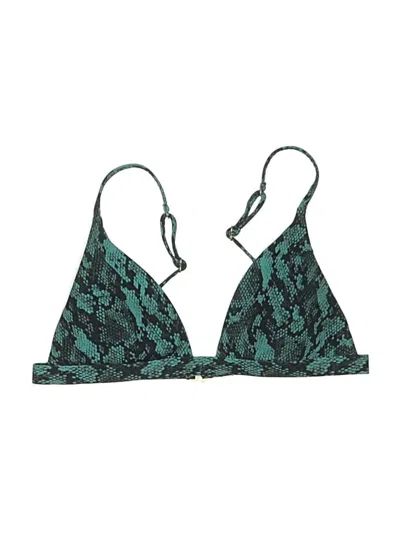 Pre-owned Unbranded Swimsuit Top Green Paisley Pattern Swimwear
