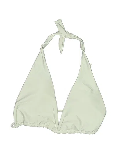 Pre-owned Unbranded Swimsuit Top Green Solid Pattern Swimwear