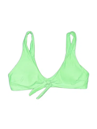 Pre-owned Unbranded Swimsuit Top Green Solid Pattern Swimwear