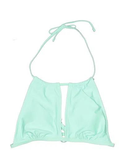 Pre-owned Unbranded Swimsuit Top Green Solid Pattern Swimwear